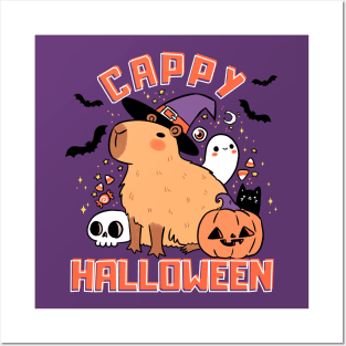 Cappy halloween a Cute capybara ready for halloween Posters and Art